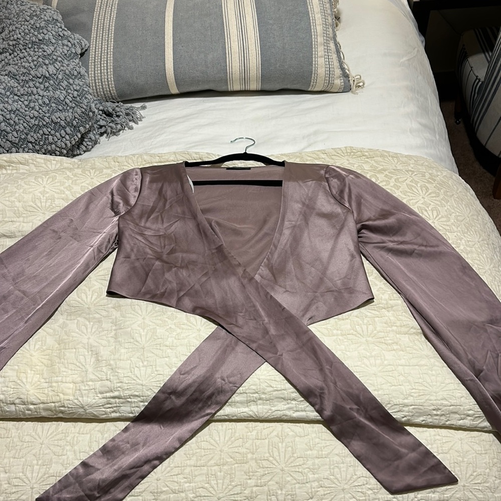 White Fox Lavender Crop Blouse